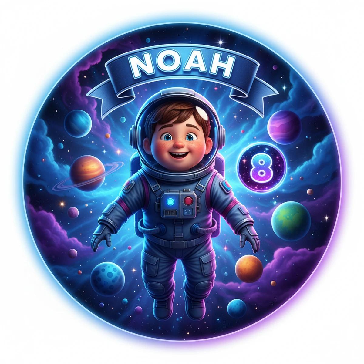 Noah's Space party design in Cinematic style