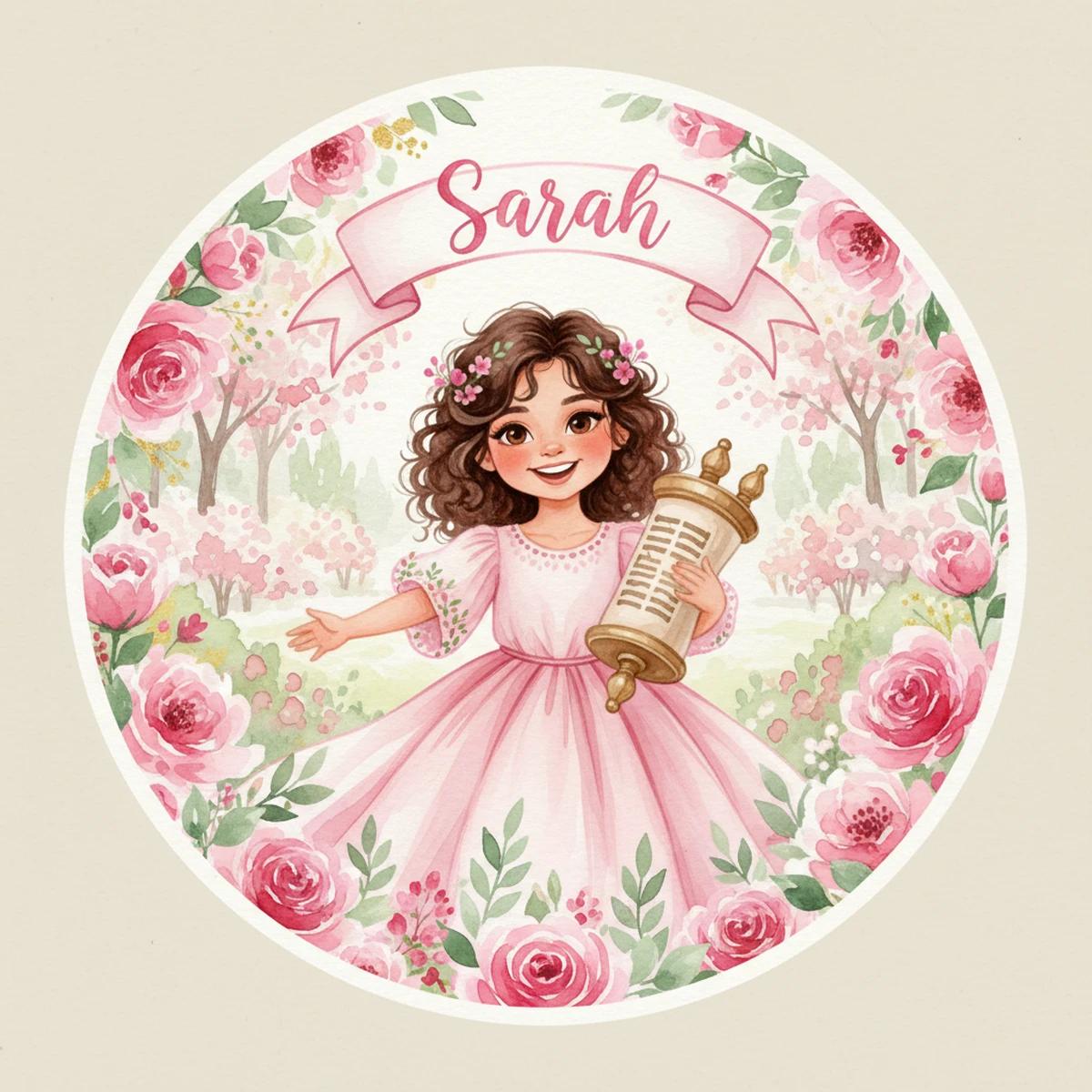 Sarah's Floral Garden party design in Watercolor style
